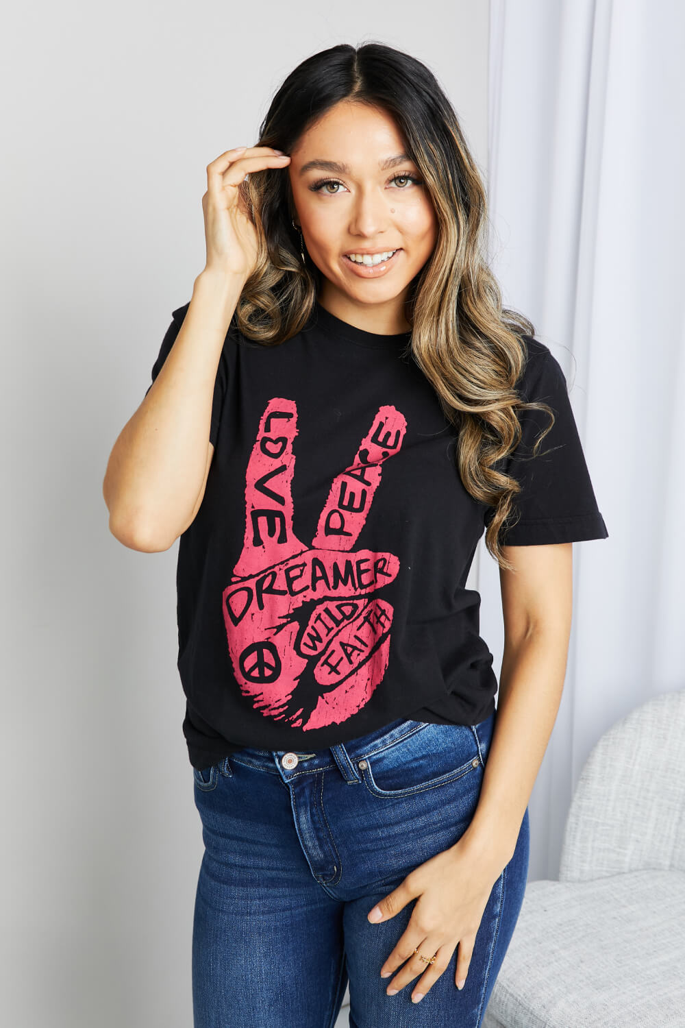 mineB Full Size Graphic Tunic T-Shirt *