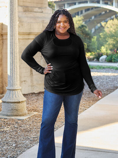 Basic Bae Full Size Round Neck Long Sleeve T-Shirt *