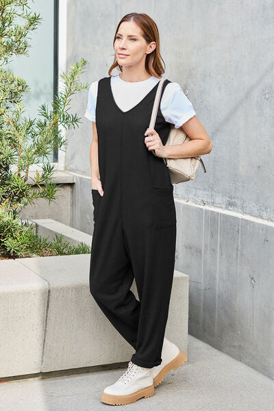 Double Take Full Size Sleeveless Straight Jumpsuit *