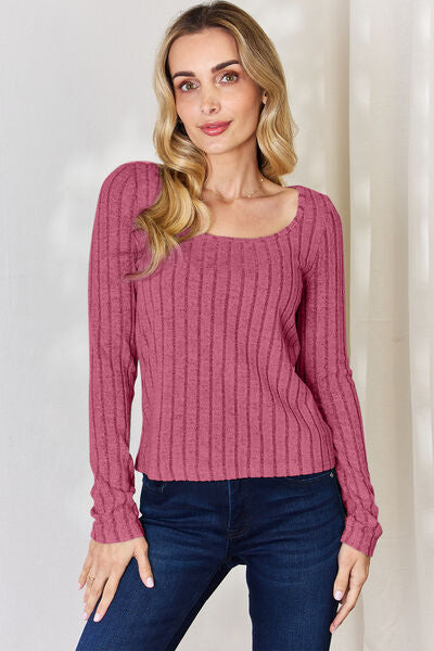 Basic Bae Full Size Ribbed Long Sleeve T-Shirt *