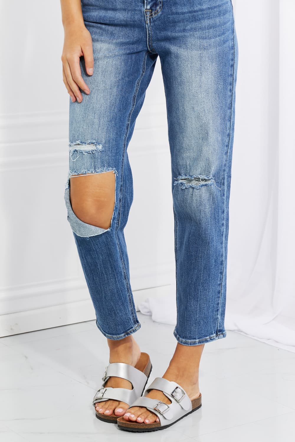 RISEN Full Size Emily High Rise Relaxed Jeans *