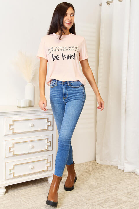 Simply Love Slogan Graphic Cuffed T-Shirt *