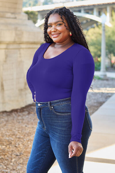 Basic Bae Full Size Round Neck Long Sleeve Bodysuit *