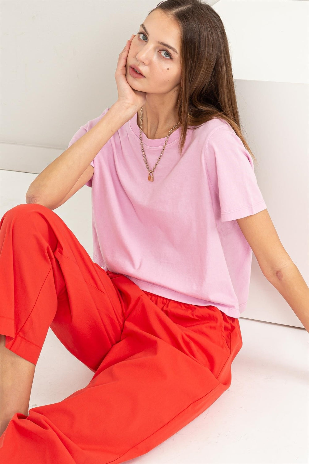 HYFVE Round Neck Cropped T-Shirt *