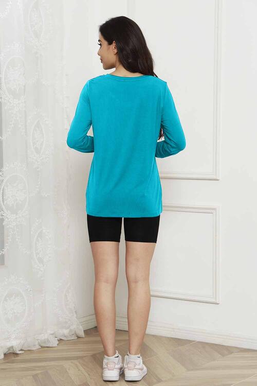 Basic Bae Full Size Round Neck Long Sleeve Top *