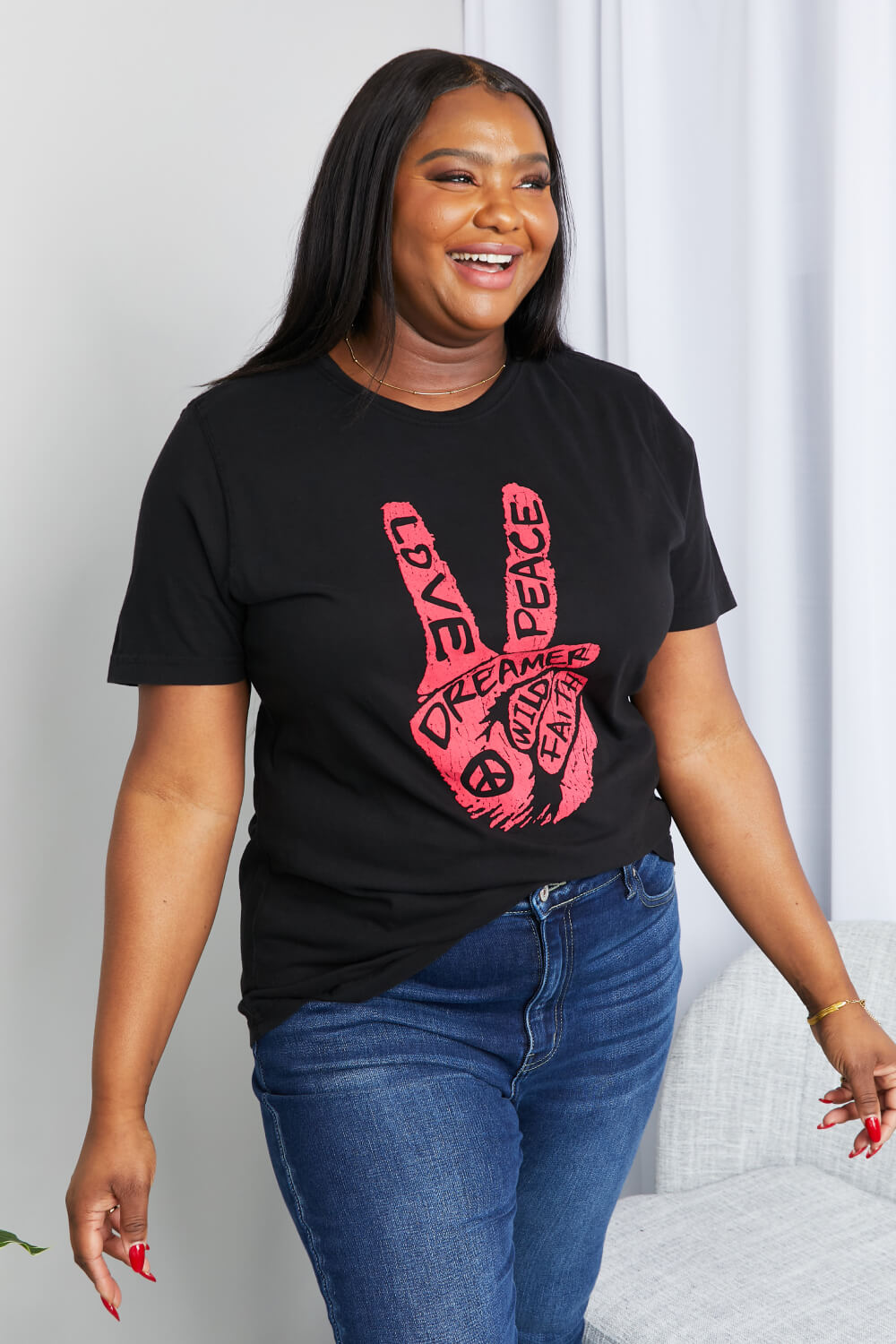 mineB Full Size Graphic Tunic T-Shirt *