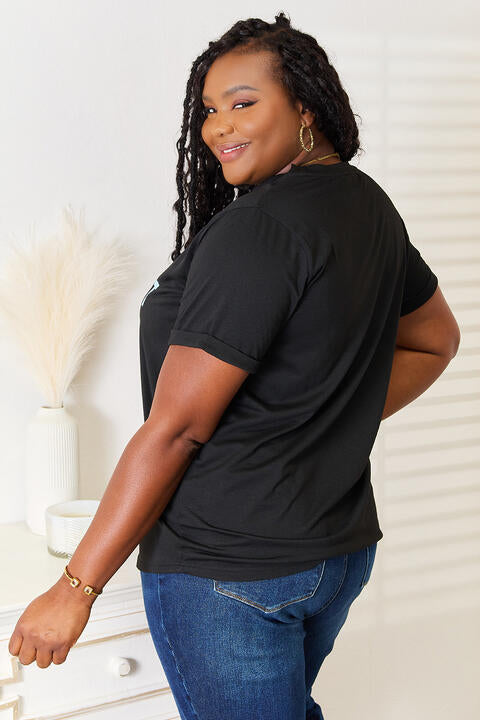 Simply Love Slogan Graphic Cuffed Sleeve T-Shirt *