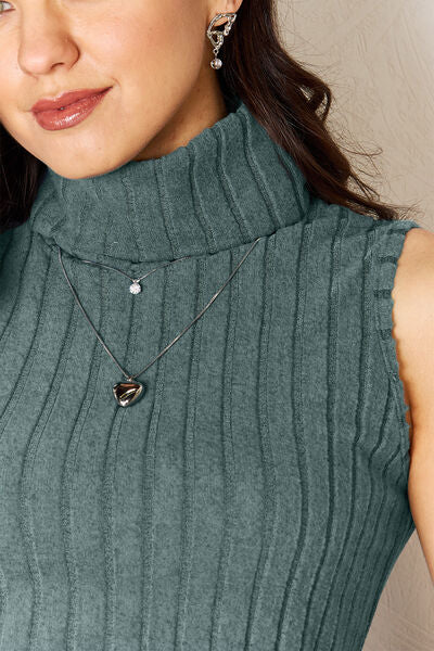 Basic Bae Full Size Ribbed Turtleneck Tank *