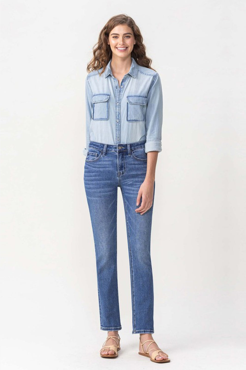 Lovervet Full Size Maggie Midrise Slim Ankle Straight Jeans *