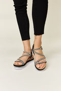Forever Link Rhinestone Strappy Wedge Sandals *
