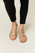 Forever Link Rhinestone Crisscross Flat Sandals *