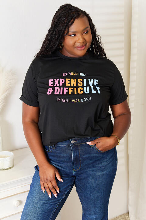 Simply Love Slogan Graphic Cuffed Sleeve T-Shirt *