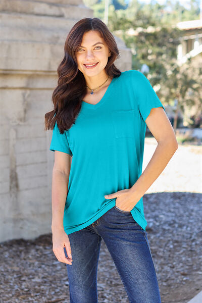 Basic Bae Full Size V-Neck Short Sleeve T-Shirt *