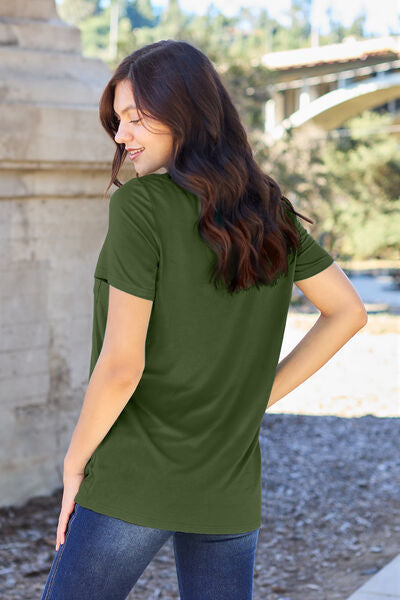 Basic Bae Full Size V-Neck Short Sleeve T-Shirt *