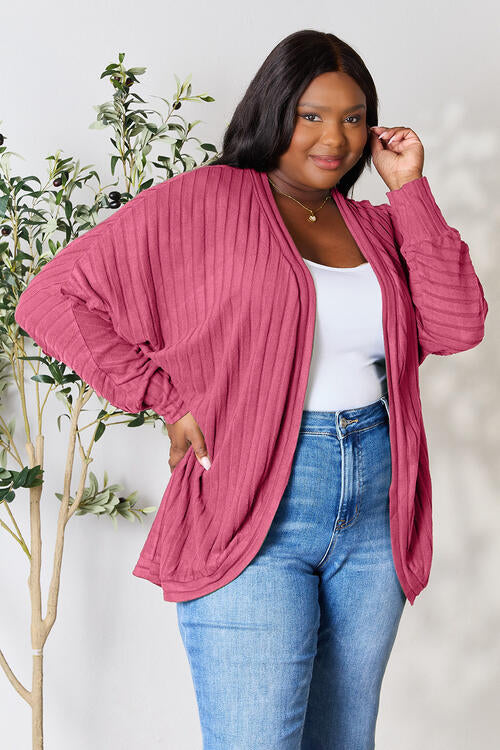 Basic Bae Full Size Ribbed Cocoon Cardigan *