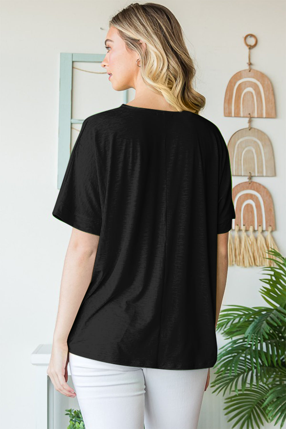Heimish Full Size V-Neck Short Sleeve T-Shirt *