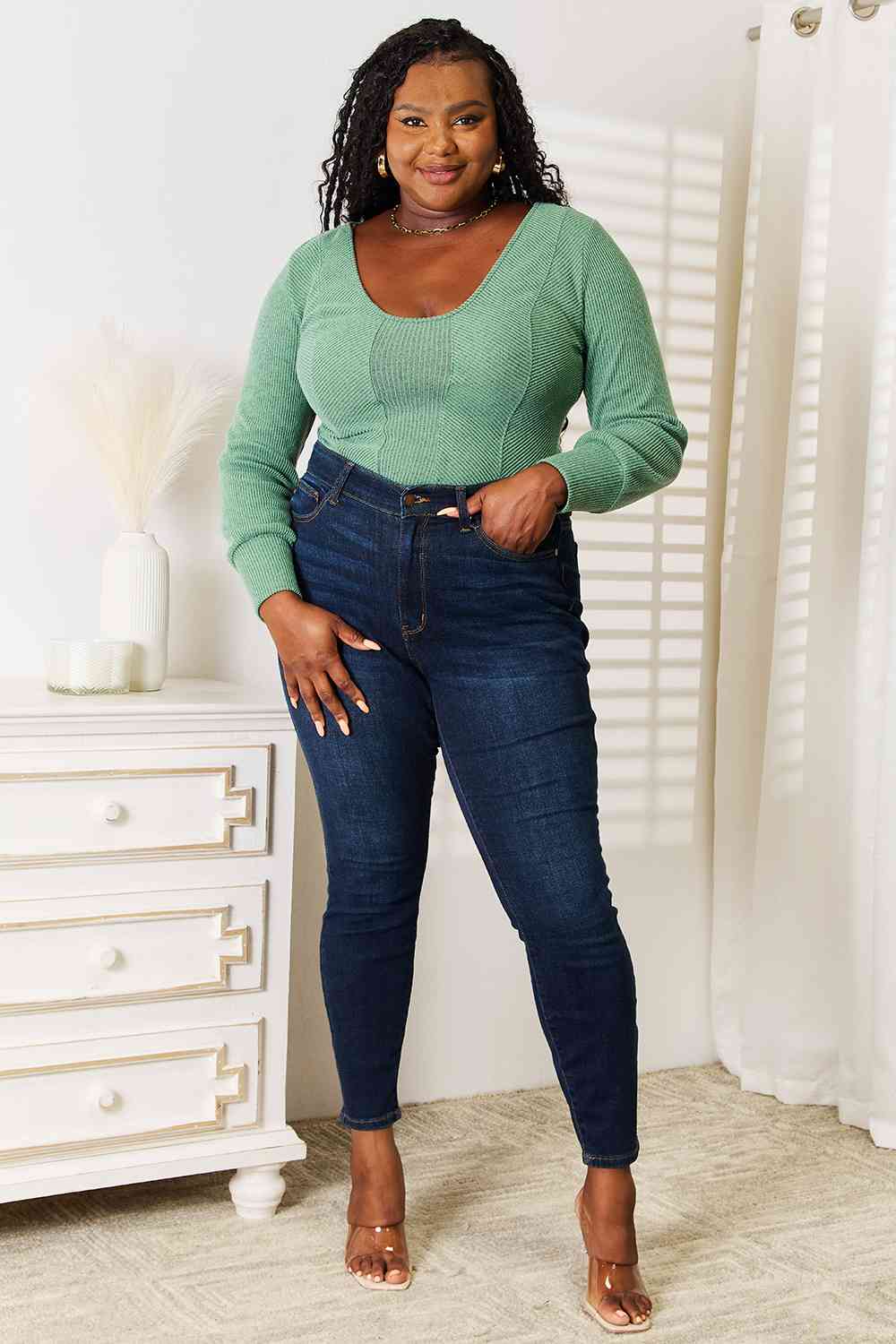Basic Bae Scoop Neck Long Sleeve Top *