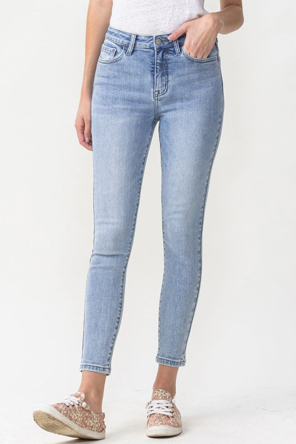 Lovervet Full Size Talia High Rise Crop Skinny Jeans *