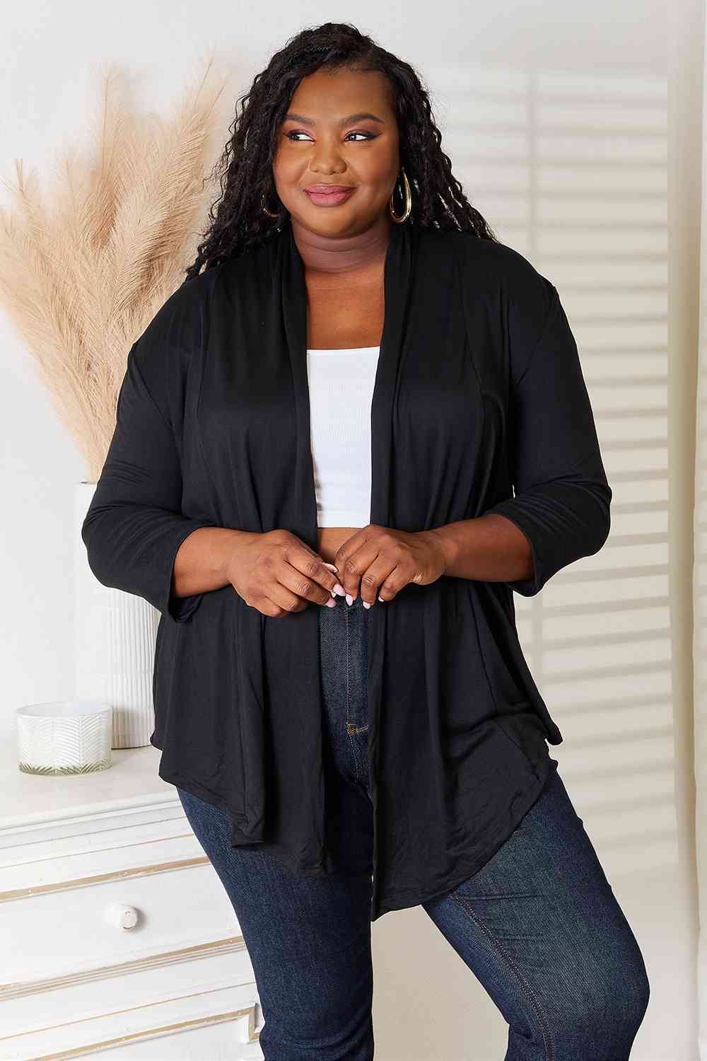 Culture Code Full Size Open Front Cardigan *