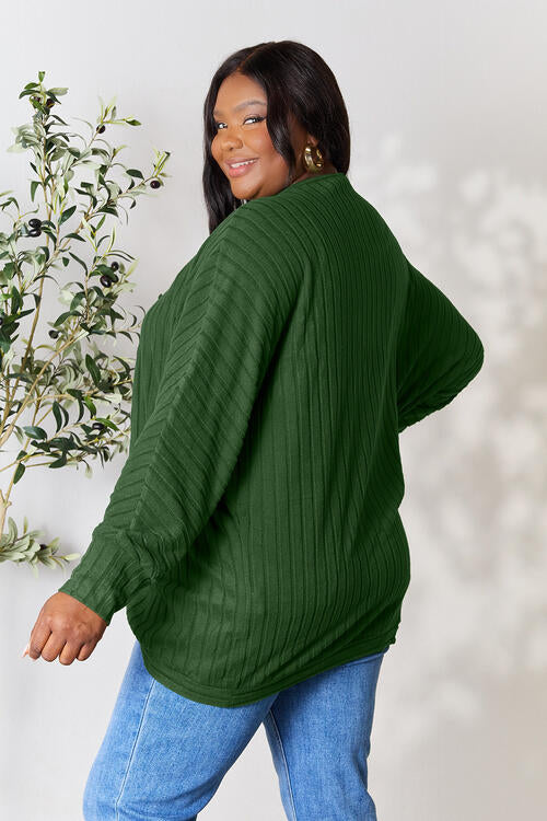 Basic Bae Full Size Ribbed Cocoon Cardigan *