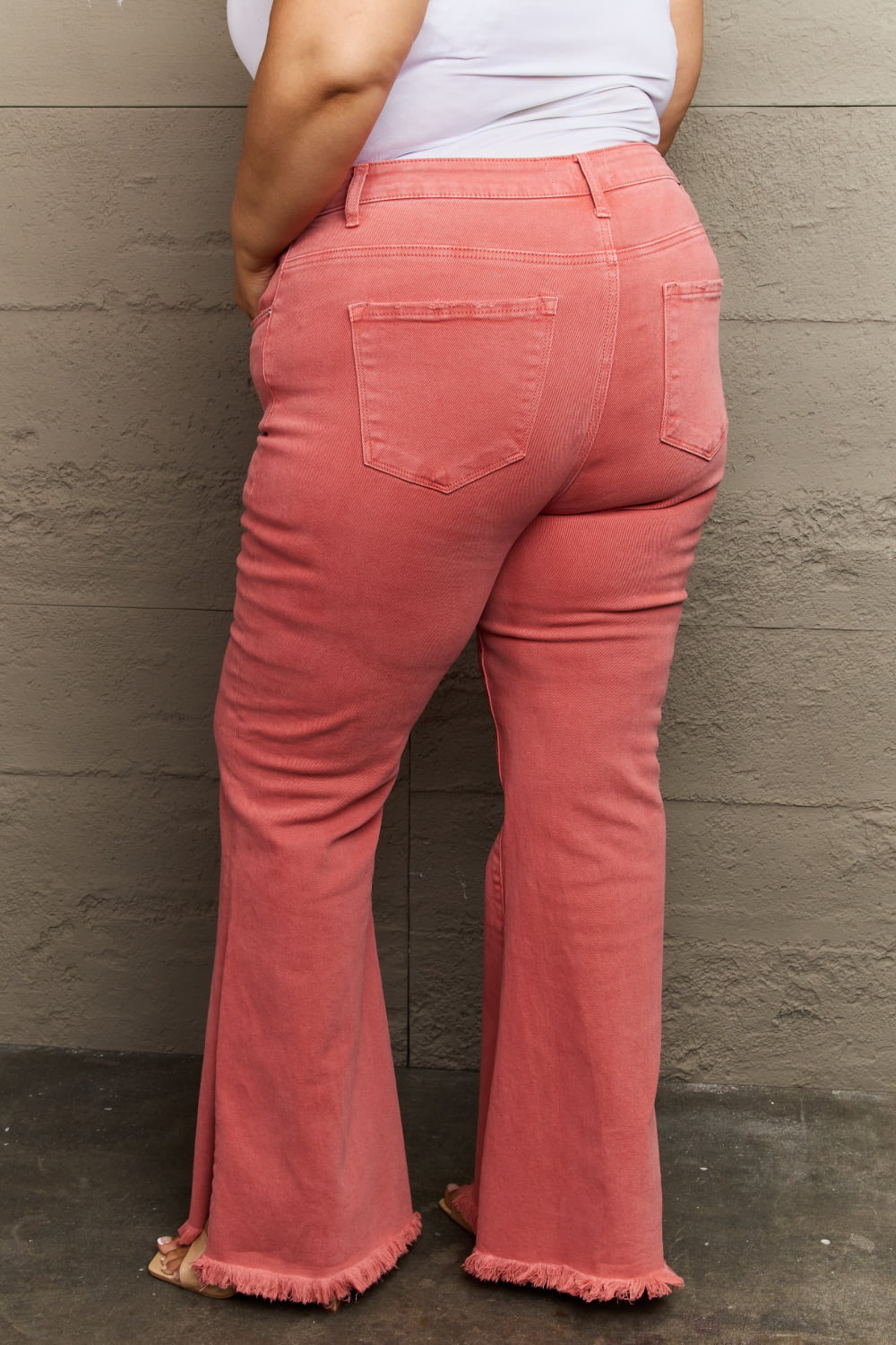 RISEN Bailey Full Size High Waist Side Slit Flare Jeans *