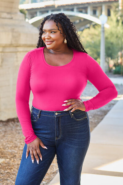 Basic Bae Full Size Round Neck Long Sleeve Bodysuit *