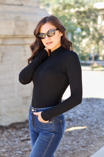 Basic Bae Full Size Mock Neck Long Sleeve Bodysuit *