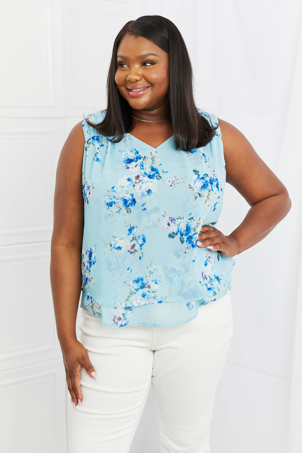 Sew In Love Off To Brunch Full Size Floral Tank Top *