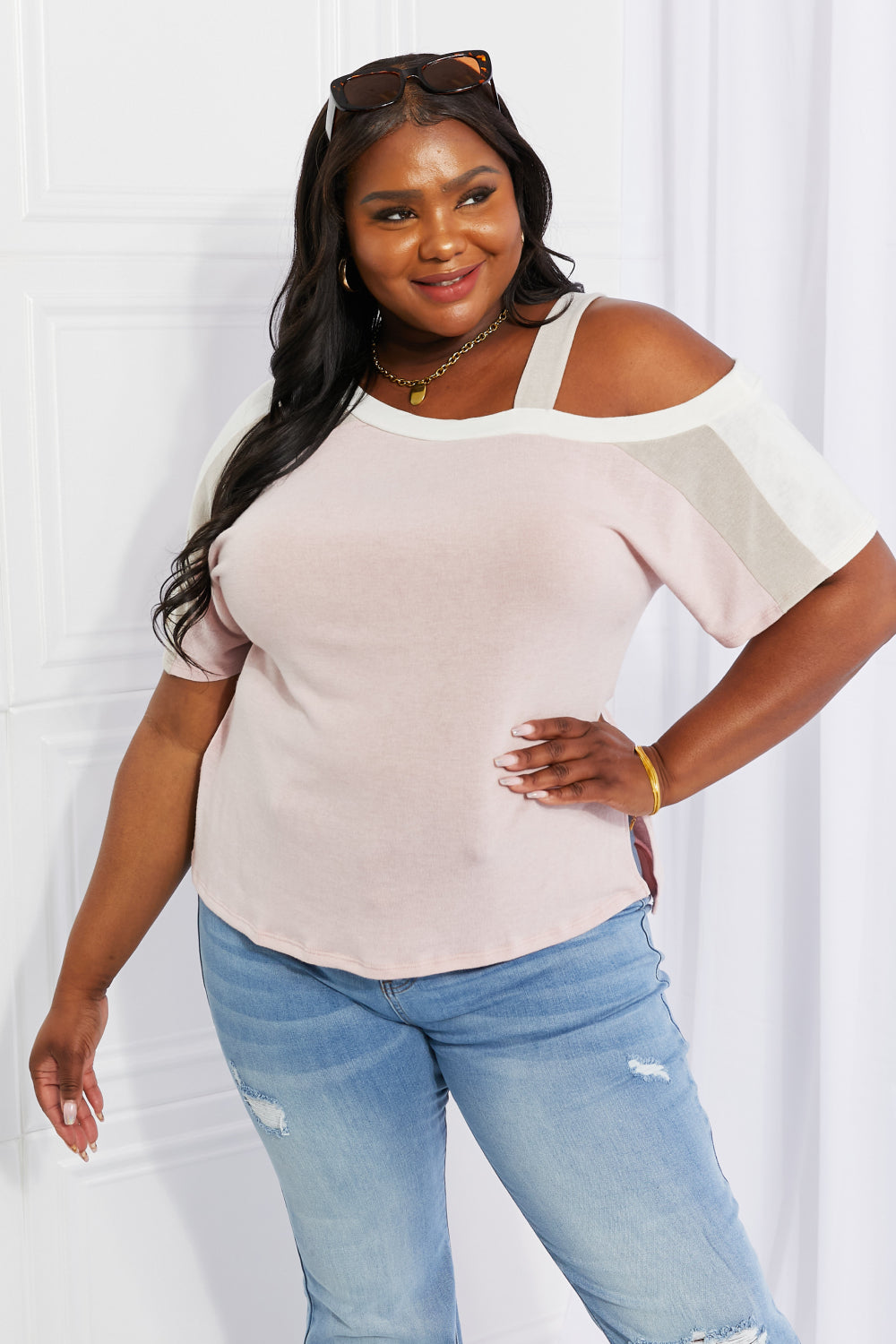 Andree by Unit Full Size Something Simple Cold Shoulder Tee *
