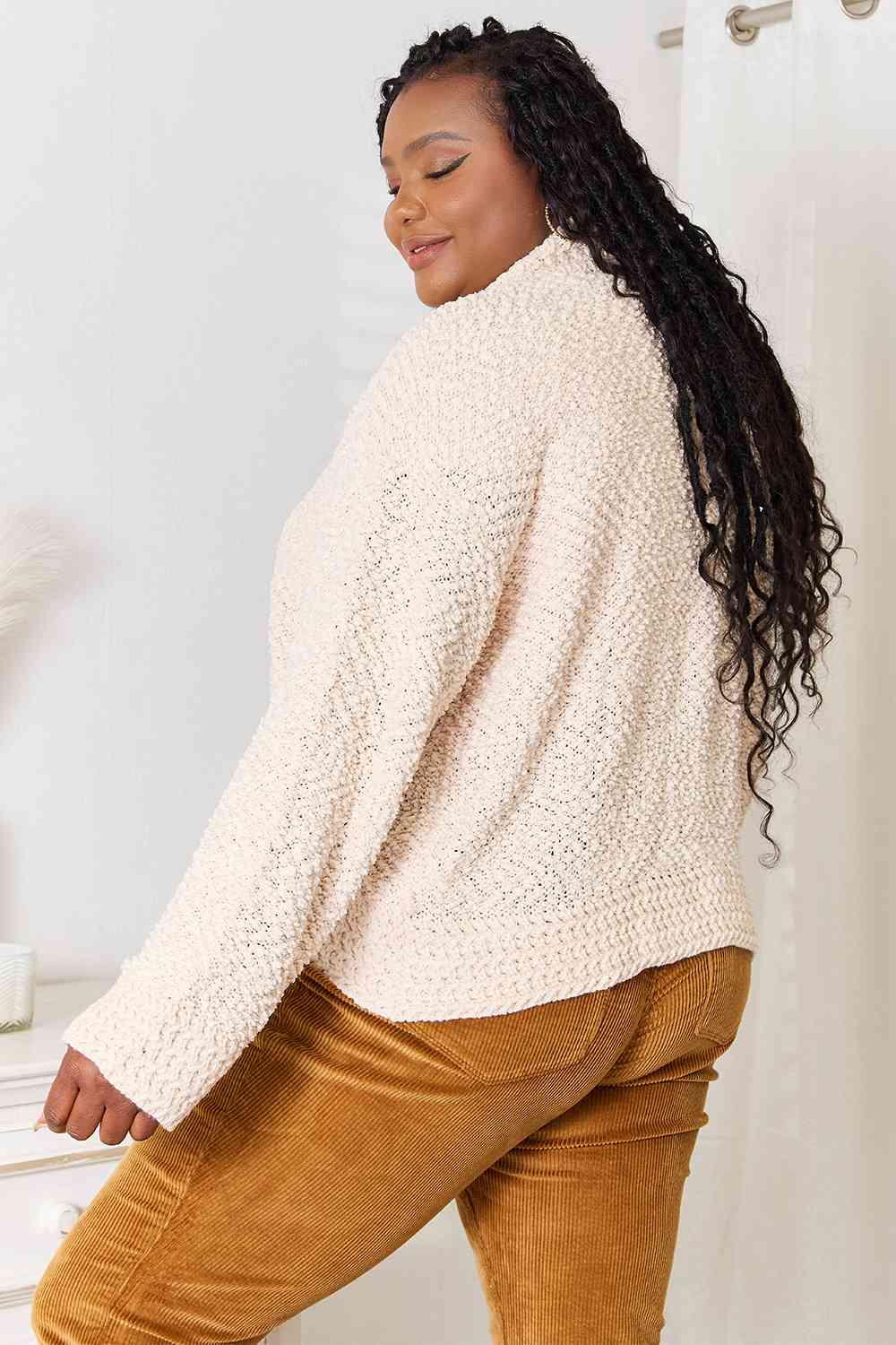 Double Take Open Front Long Sleeve Cardigan *