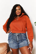 Double Take Half-Zip Long Sleeve Hoodie *