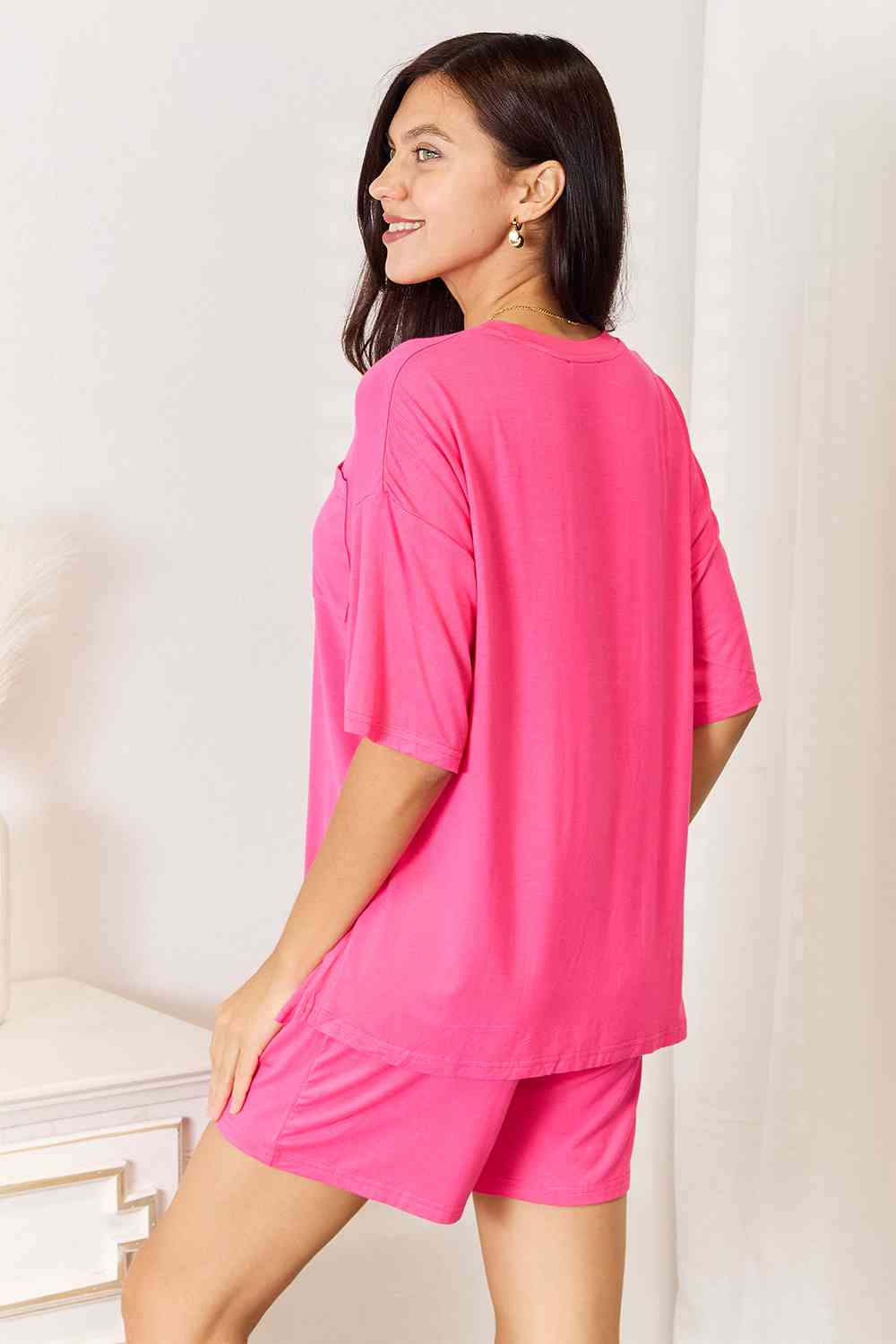 Basic Bae Full Size Soft Rayon Half Sleeve Top and Shorts Set *