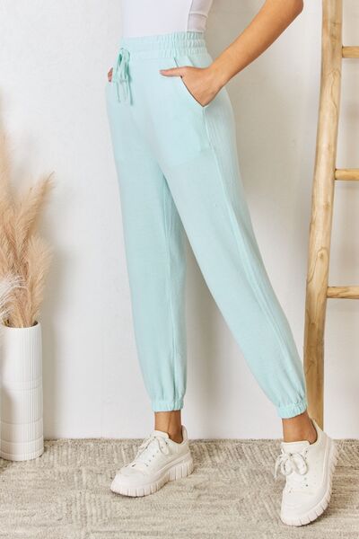 RISEN Full Size Drawstring Ultra Soft Knit Jogger *