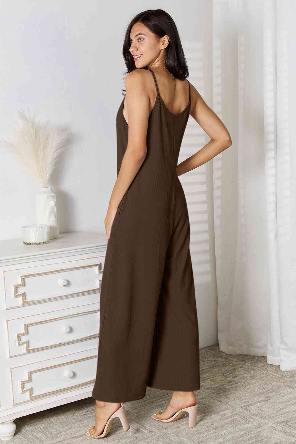 Basic Bae Full Size Spaghetti Strap V-Neck Jumpsuit *
