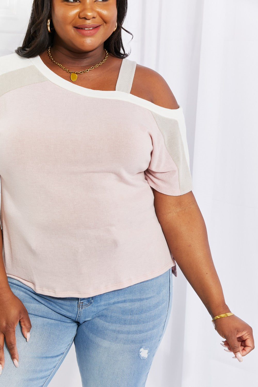 Andree by Unit Full Size Something Simple Cold Shoulder Tee *