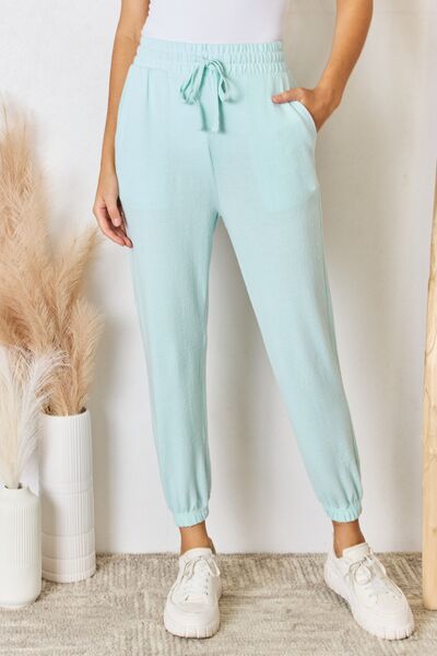 RISEN Full Size Drawstring Ultra Soft Knit Jogger *