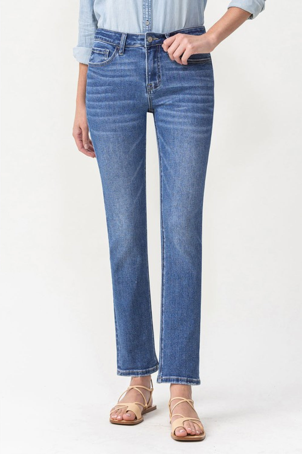 Lovervet Full Size Maggie Midrise Slim Ankle Straight Jeans *