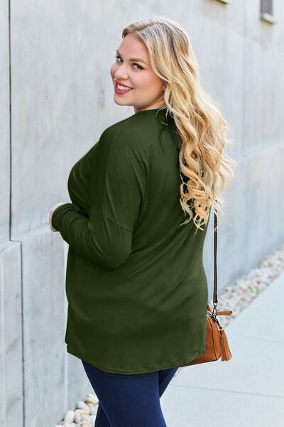 Basic Bae Full Size Round Neck Dropped Shoulder T-Shirt *