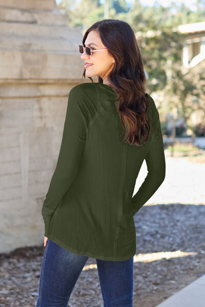 Basic Bae Full Size Round Neck Long Sleeve T-Shirt *
