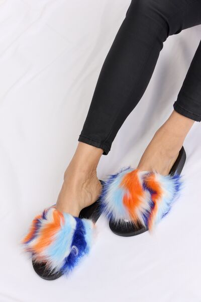 Forever Link Blue Multi Plush Open-Toe Sandals *