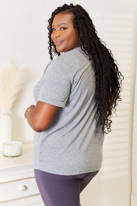 Simply Love Heart Graphic Cuffed Short Sleeve T-Shirt *