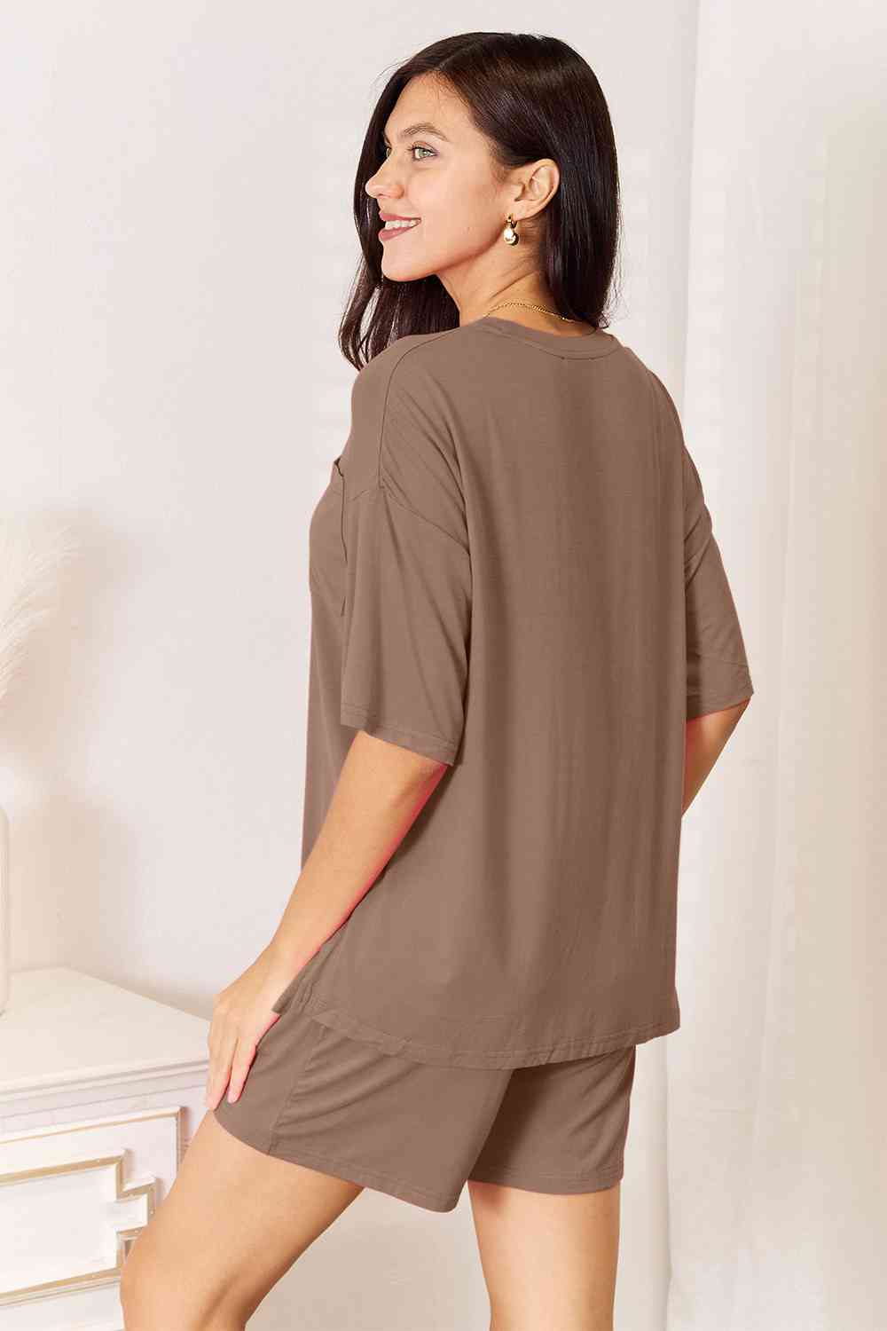 Basic Bae Full Size Soft Rayon Half Sleeve Top and Shorts Set *