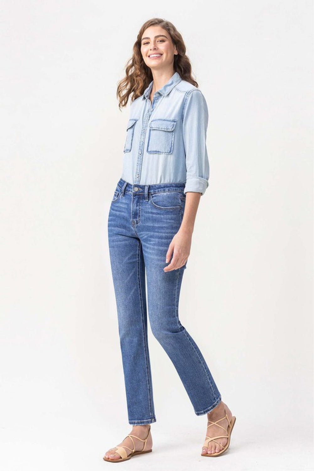 Lovervet Full Size Maggie Midrise Slim Ankle Straight Jeans *