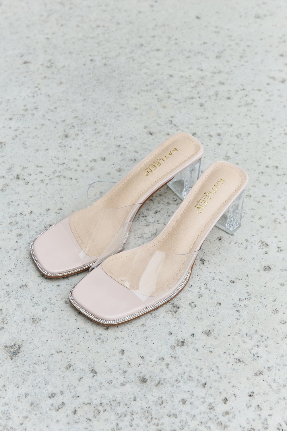 DDK Make Myself Clear Mule Block Heels *