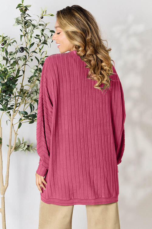 Basic Bae Full Size Ribbed Cocoon Cardigan *