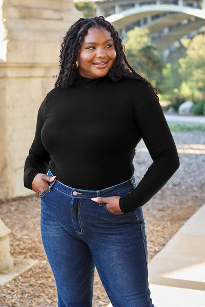 Basic Bae Full Size Mock Neck Long Sleeve Bodysuit *