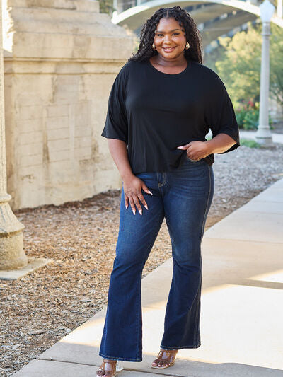 Basic Bae Full Size Round Neck Drop Shoulder T-Shirt *