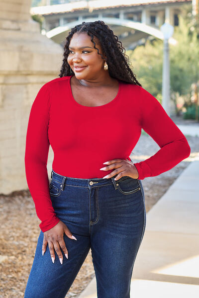 Basic Bae Full Size Round Neck Long Sleeve Bodysuit *