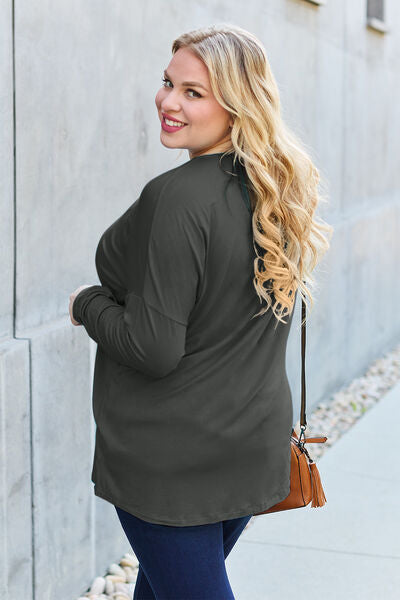 Basic Bae Full Size Round Neck Dropped Shoulder T-Shirt *