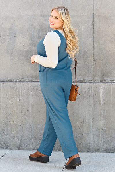 Double Take Full Size Sleeveless Straight Jumpsuit *